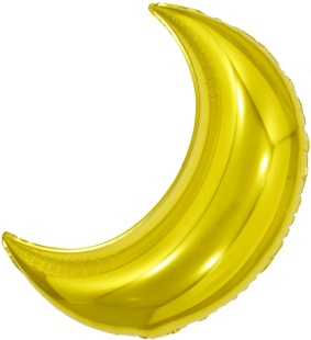 Шар (28''/71 см) Фигура, Полумесяц, Золото, 1 шт.
