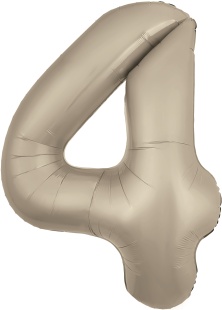 Шар (40''/102 см) Цифра, 4 Slim, Мистик, Кремовый, Сатин, 1 шт. в уп.