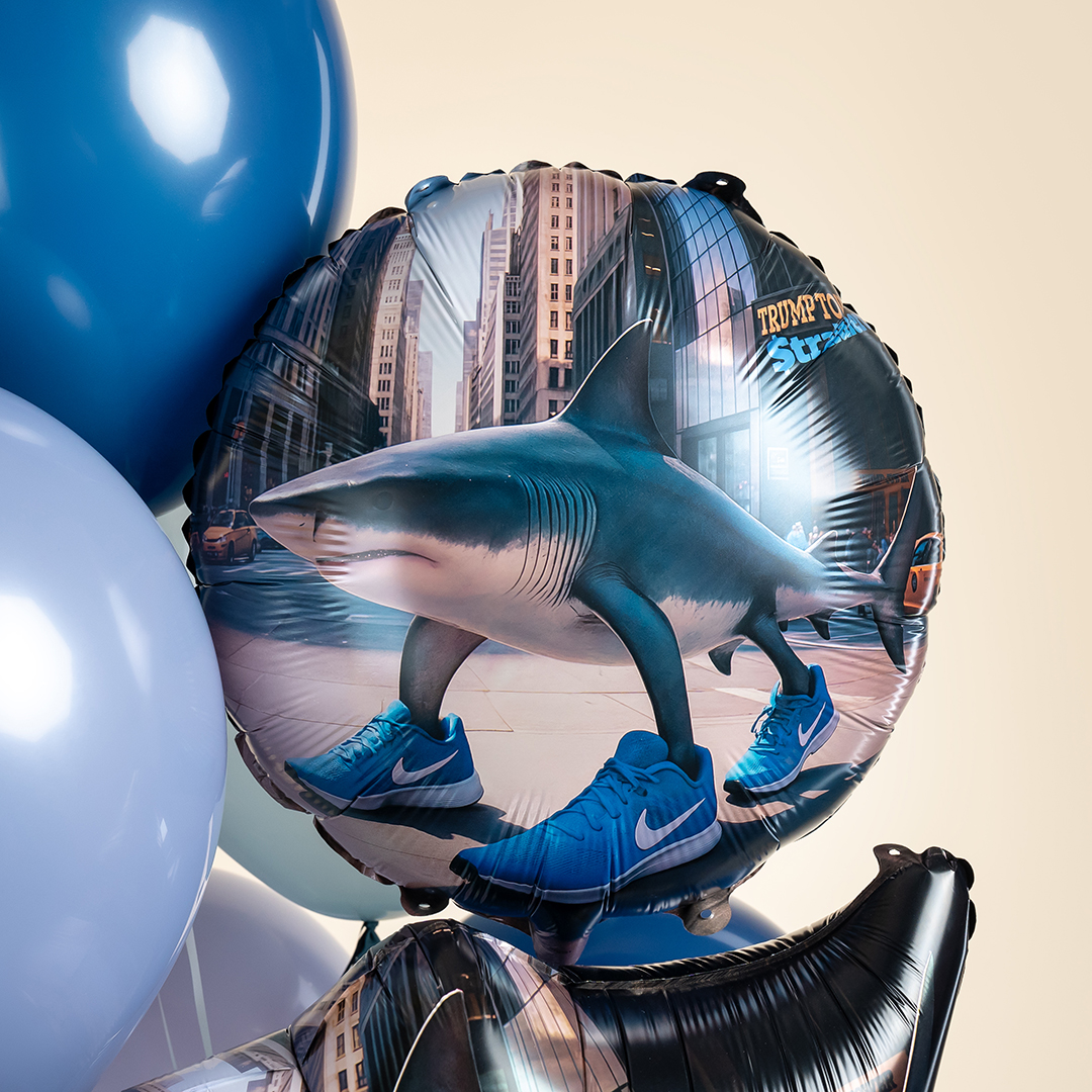 Шар (18''/46 см) Круг, Акула, 1 шт.