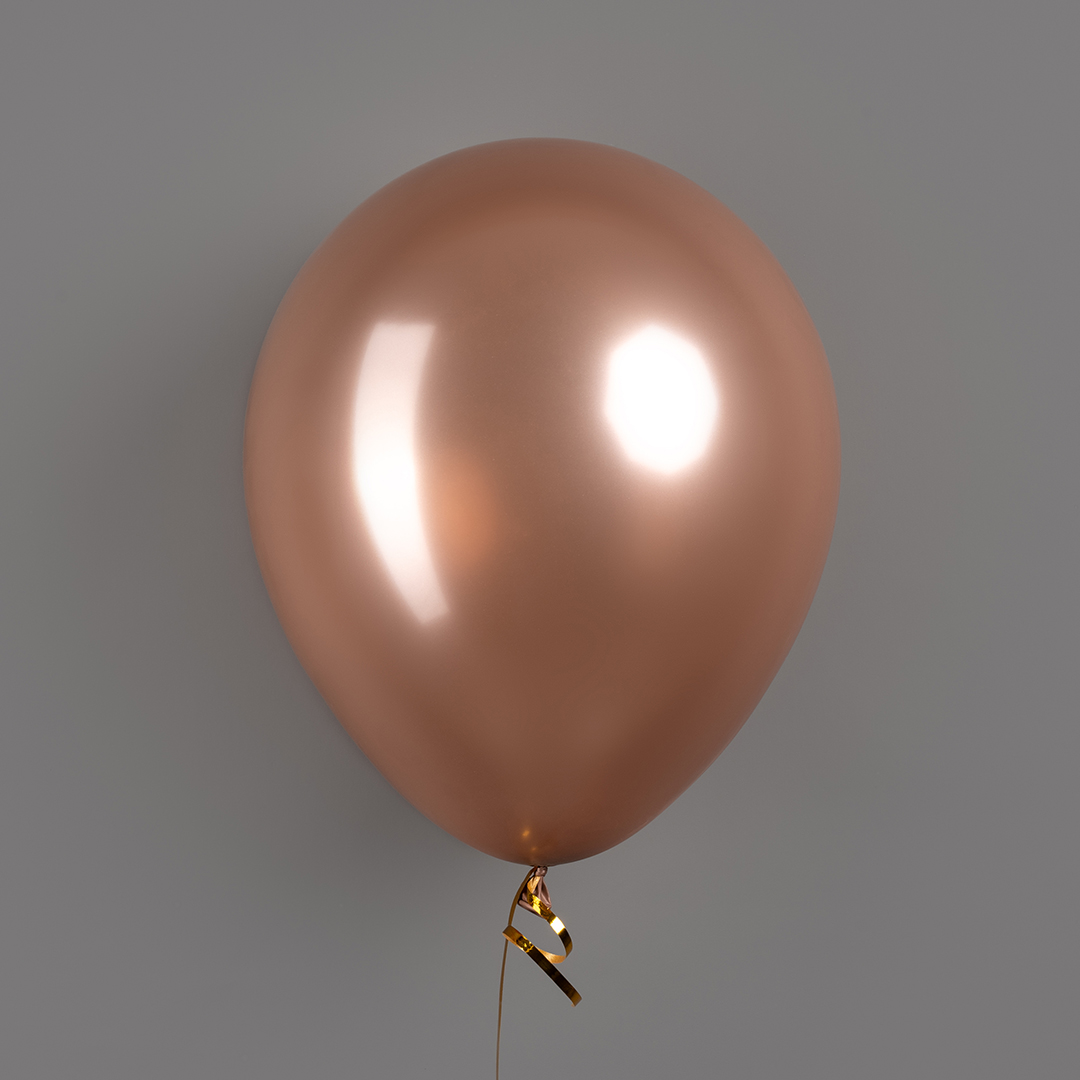 Шар (12''/30 см), Ретро, Розовое Золото, хром, 50 шт.