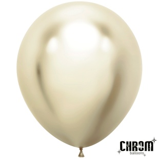 Шар (18''/46 см), Белое золото, хром, 10 шт.
