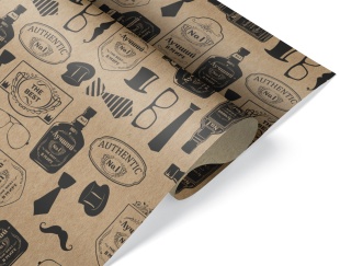 Упаковочная бумага, Крафт 70гр (0,7*1 м) Лучшему Мужчине!, 10 шт.