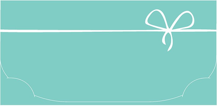 Конверт для денег, Изящный бантик, Бирюзовый, 5 шт.