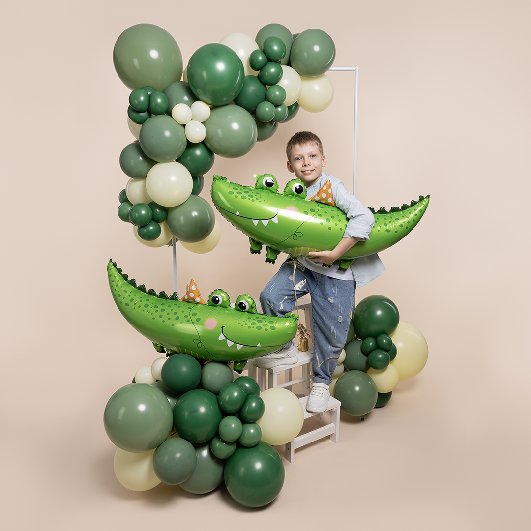 Шар (38''/97 см) Фигура, Крокодил в колпачке, 1 шт. в уп.