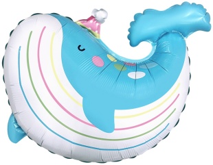 Шар (24''/61 см) Фигура, Кит в колпачке, 1 шт.