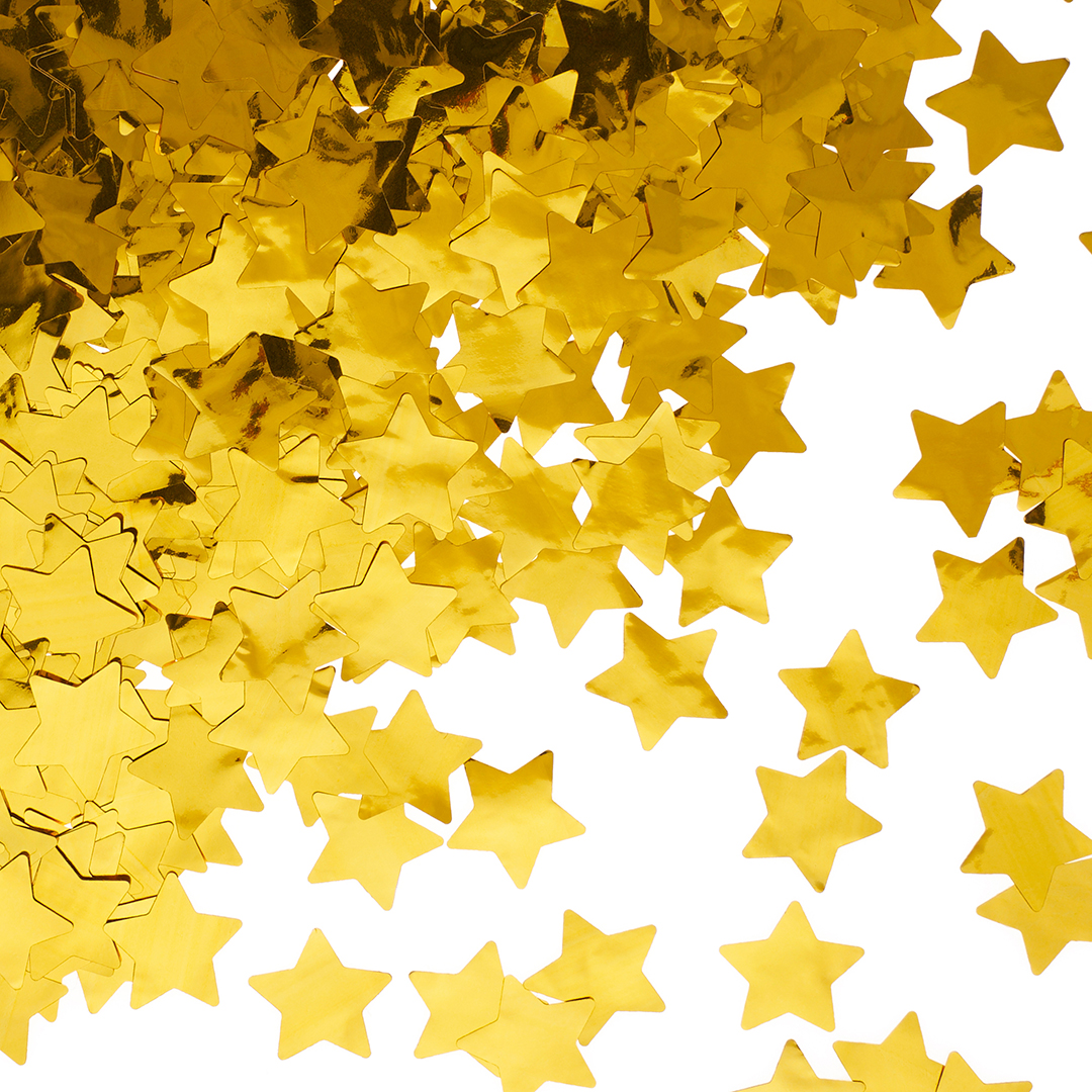 Конфетти фольга Звезда, Золото, Металлик, 2,5 см, 50 г.