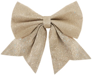 Декоративный бант Праздничный, Шампань, с блестками, 35*40 см, 1 шт. в упак. 