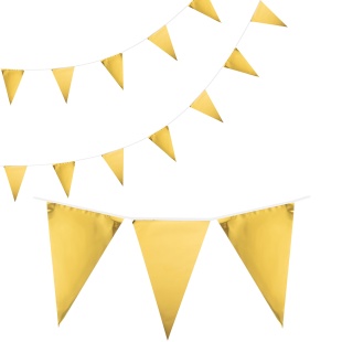 Гирлянда Флажки, 20*30 см*20 шт, 10 м, Золото, Металлик, 1 упак.