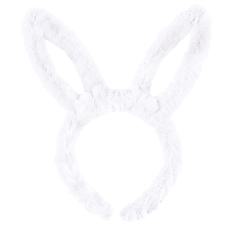 Ободок, Зайка, Нежные ушки, Белый, 1 шт. 