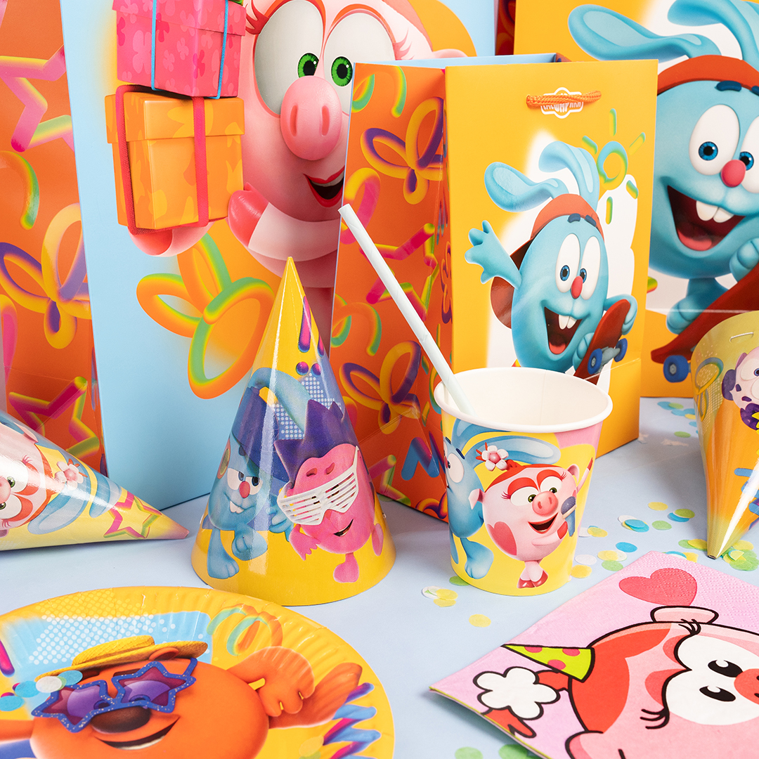 Стаканы (250 мл) Смешарики, Ассорти, 6 шт.