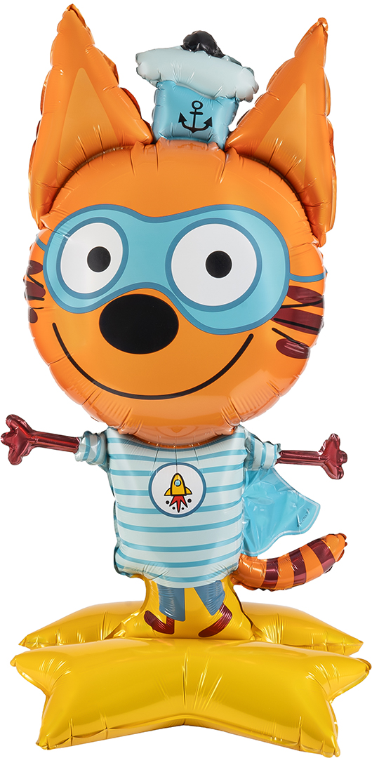Шар 3D (48''/122 см) Фигура на подставке, Три Кота, Коржик, 1 шт. в уп.