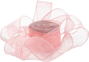 Лента органза (4 см*9,14 м) Нежная грация, Пыльная роза, 1 шт.