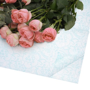 Упаковочная пленка 50мкр (0,58*0,58 м) Кружево, Светло-голубой, Матовый, 20 шт.