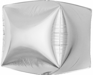 Шар 3D (20''/51 см) Куб, Серебро, 1 шт.