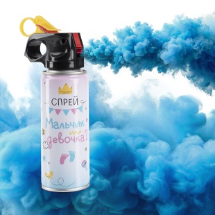 Спрей краска Холи для Гендер Пати, 6-7 сек, в коробке, Голубой, 100 г. 