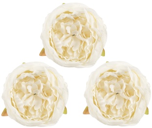 Пионовидная роза (бутон), искусственная, Белый, 9 см, 3 шт. в упак. 