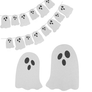 Гирлянда Привидения, с блестками, 250 см, 17 см*8 шт, 1 упак.