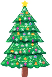 Шар (63''/160 см) Фигура, Новогодняя елка, 1 шт. в уп.