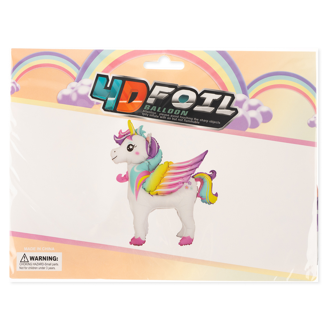 Шар (26''/66 см) Фигура 3D, Волшебный единорог, 1 шт. в уп.