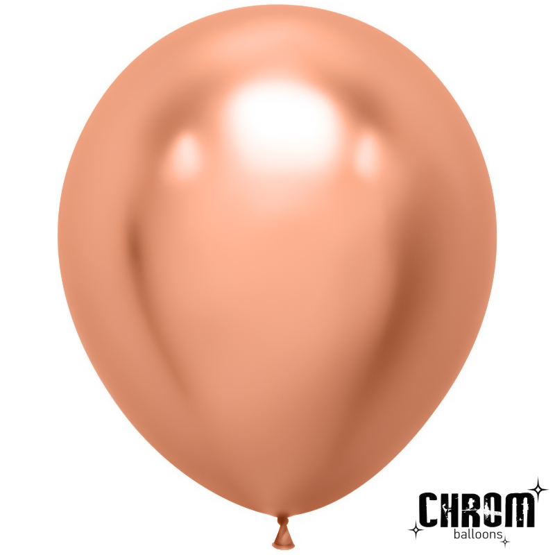 Шар (18''/46 см) Розовое Золото, хром, 10 шт.