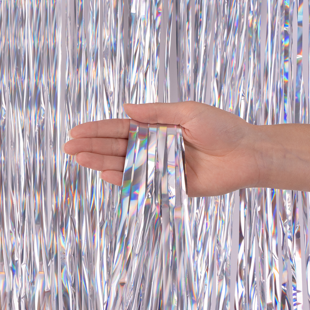 Занавес Дождик Электрик, Серебро, Голография, 100*200 см, 1 шт.
