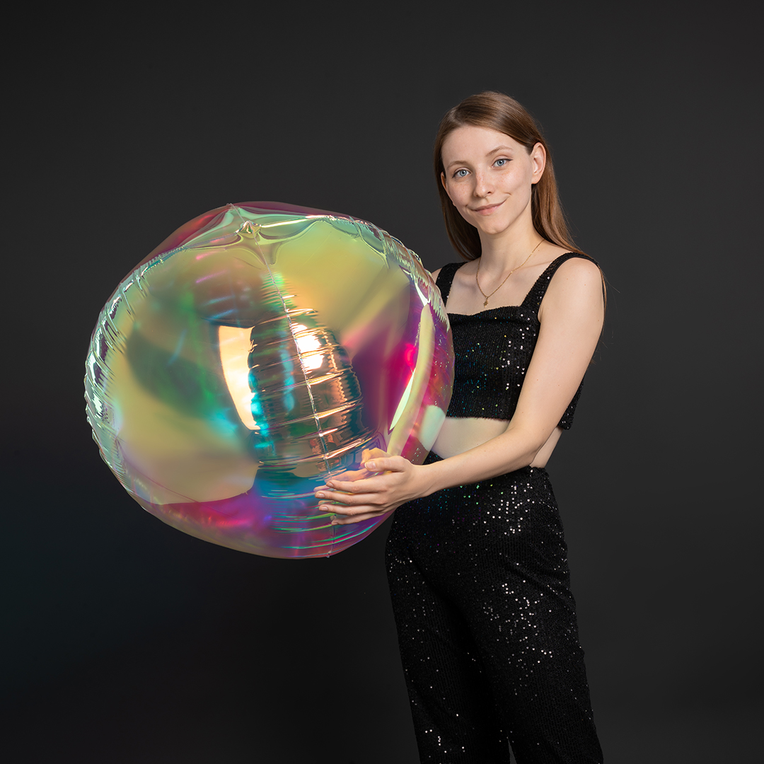 Шар 3D (32''/81 см) Сфера, Зеркальный, Хамелеон, 1 шт. в уп.