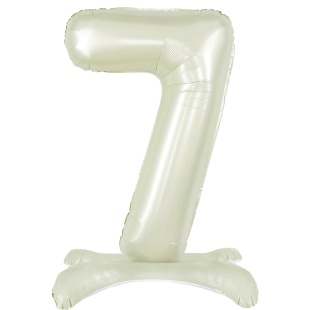 Шар (32''/81 см) Цифра на подставке, 7, Белый песок, 1 шт. в уп.