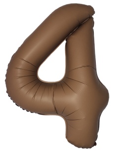 Шар (40''/102 см) Цифра, 4 Slim, Шоколад, Матовый, 1 шт. в уп.