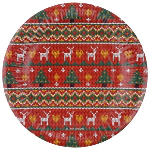 Тарелки (7''/18 см) Новогодний орнамент, 6 шт.