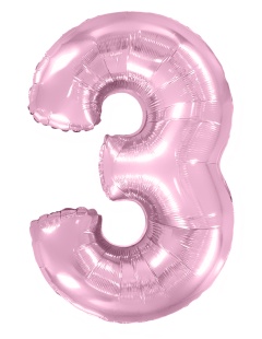 Шар (40''/102 см) Цифра, 3, Розовый, Макарунс, 1 шт. в уп.
