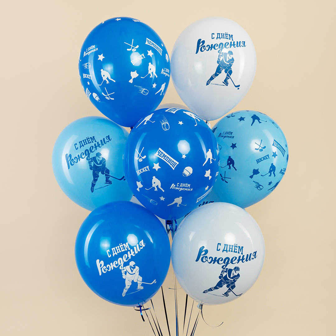 Шар (12''/30 см) Хоккей, Ассорти, пастель, 5 ст, 25 шт.