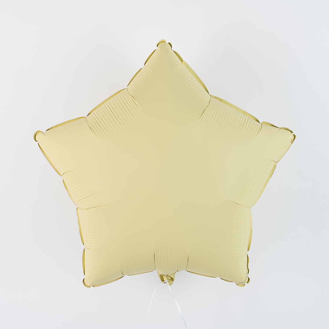 Шар (18''/46 см) Звезда, Сливочное масло, Матовый, 1 шт.