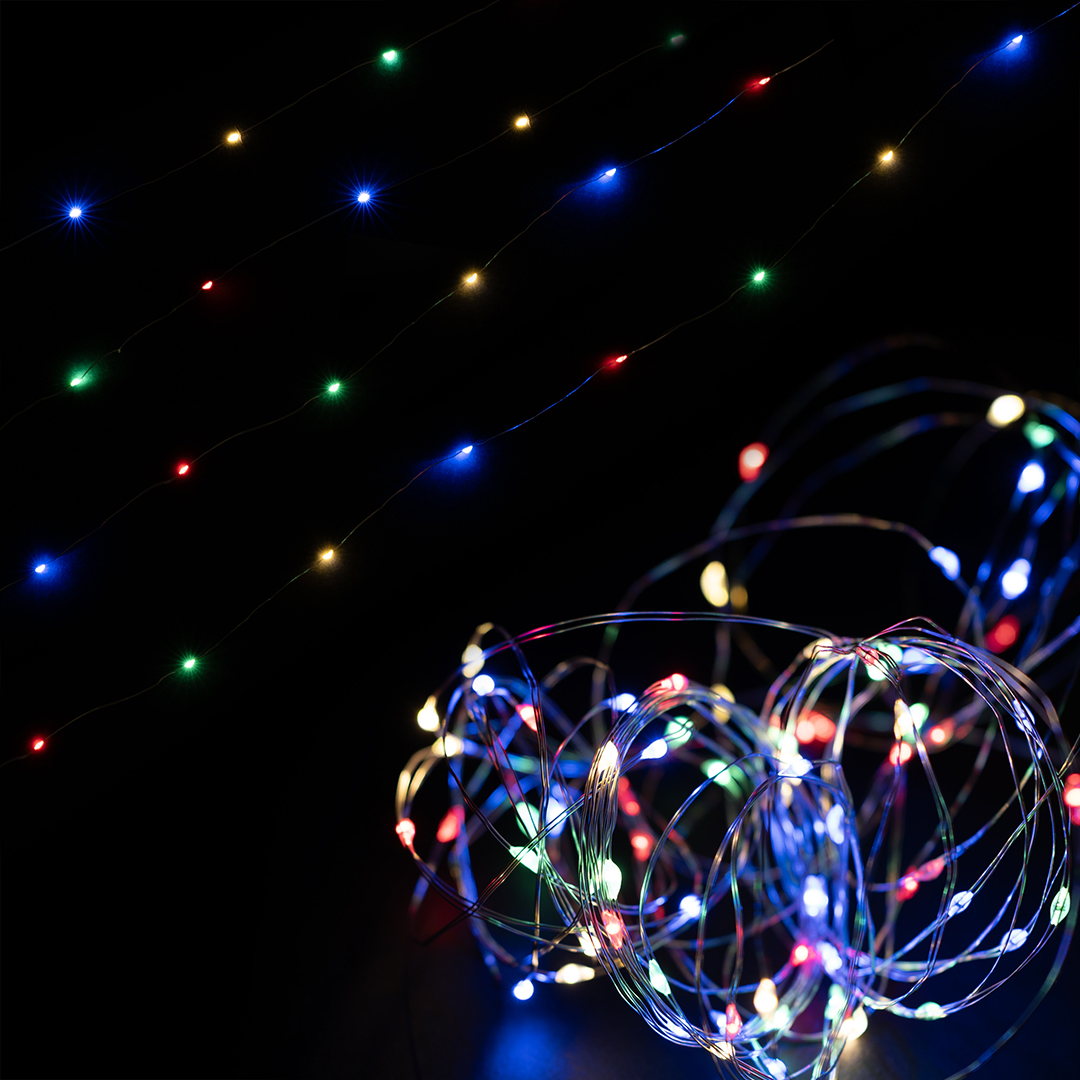 Светодиодная гирлянда, Роса 100 Led, 8 режимов, IP14, 10 м. Разноцветный, 1 шт.