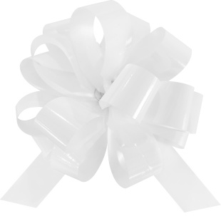 Бант Шар, Белый, Лаковый, 10 см, 1 шт. в упак. 