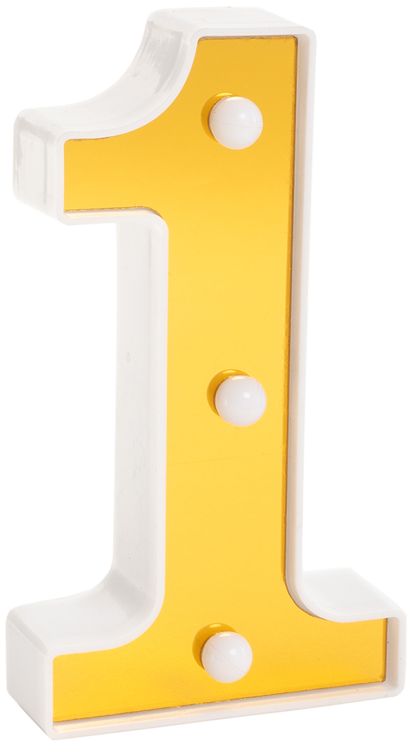 Световая фигура Цифра, 1, 16 см. Золото, 1 шт.