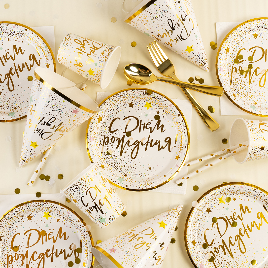 Ложки, Золото, Металлик, 17 см, 10 шт. в упак. 