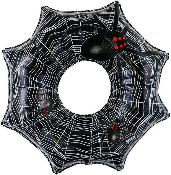 Шар (33''/84 см) Фигура, Паутина, Черный, 1 шт. Шар (33''/84 см) Фигура, Паутина, Черный, 1 шт.