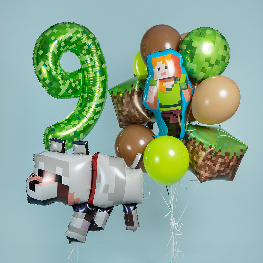 Шар (29''/74 см) Фигура, Пиксельная девушка, 1 шт.