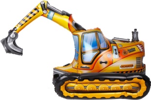 Шар 3D (38''/97 см) Фигура, Экскаватор, 1 шт. в уп.