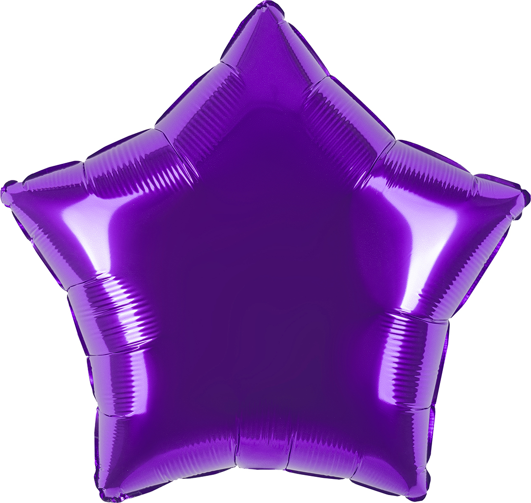 Шар (18''/46 см) Звезда, Королевский пурпур, 1 шт.