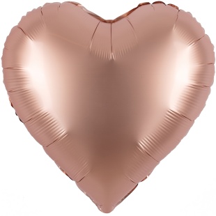 Шар (18''/46 см) Сердце, Розовое Золото, Сатин, 1 шт.