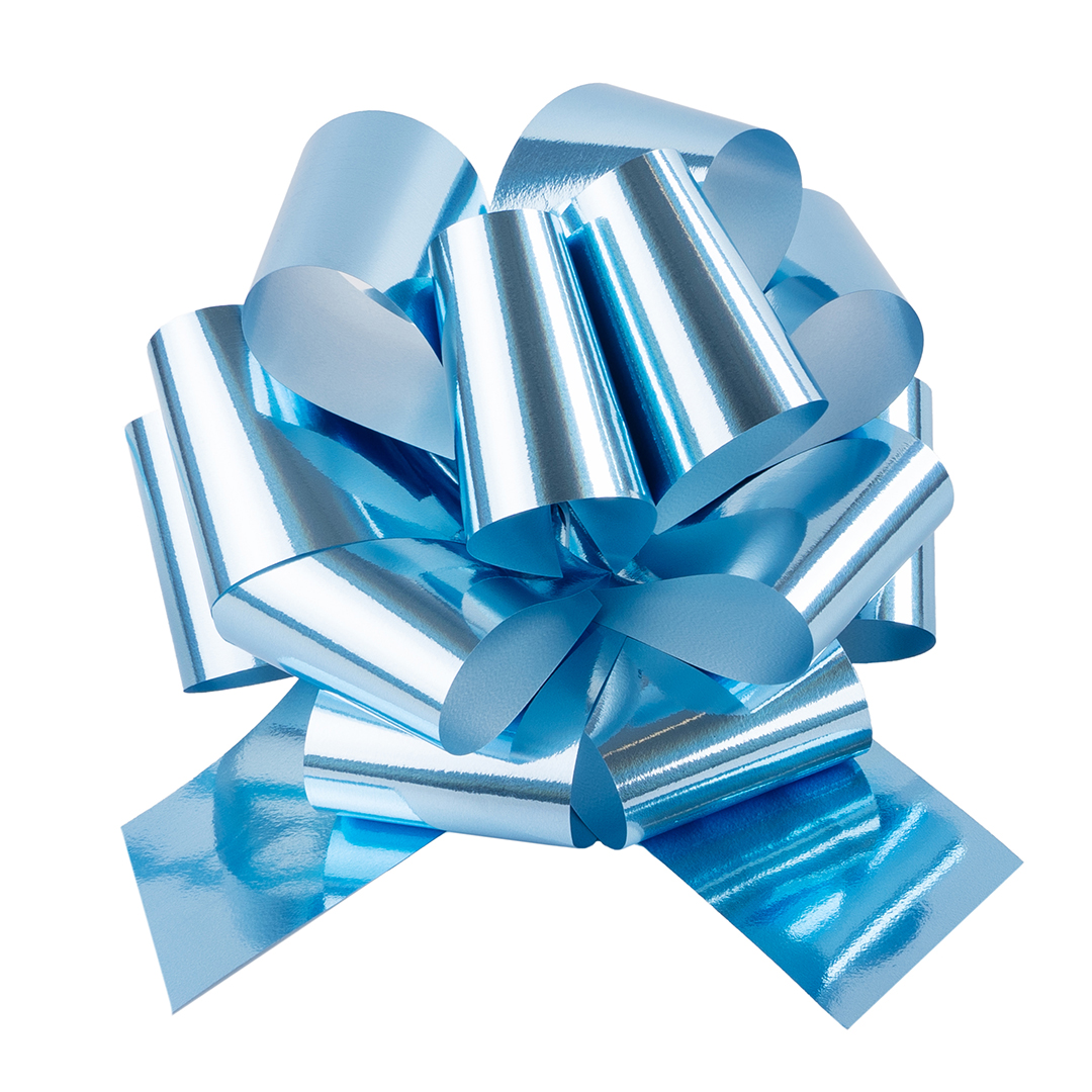 Бант Шар, Голубой, Металлик, 21 см, 1 шт. в упак. 