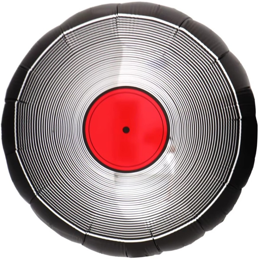 Шар (18''/46 см) Круг, Грампластинка, 1 шт.