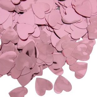 Конфетти фольга Сердце, Светло-розовый, Металлик, 1,5 см, 50 г.