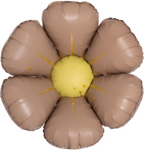 Шар (25''/64 см) Цветок, Ромашка (надув воздухом), Шоколадный, Сатин, 1 шт.