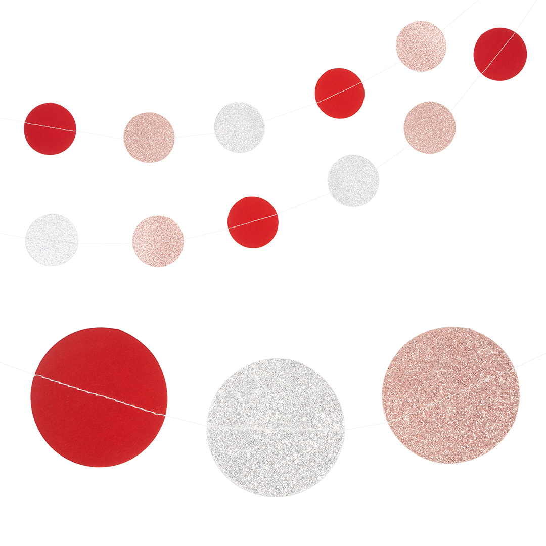 Гирлянда-подвеска Круг, Красный микс, 220 см, 1 упак.