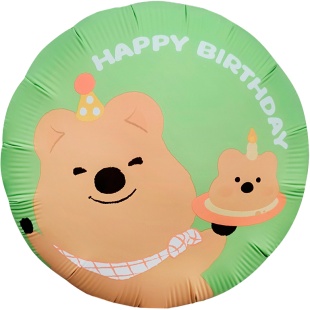 Шар (18''/46 см) Круг, Капибара с кексиком, 1 шт. в уп.