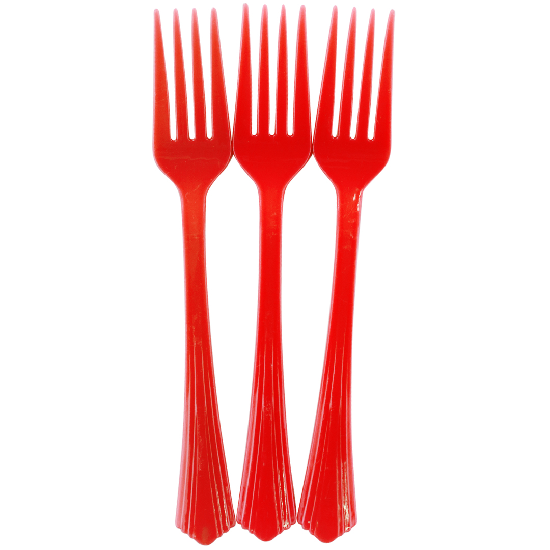 Вилки, Премиум, Красный, 17 см, 10 шт. в упак. 