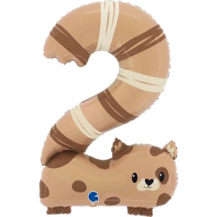 Шар (35''/89 см) Цифра, 2 Котенок, 1 шт. в уп.
