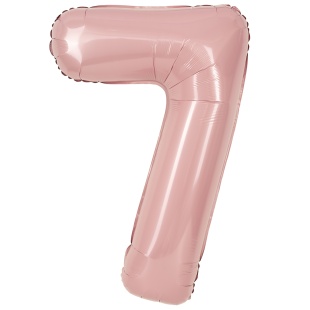 Шар (40''/102 см) Цифра, 7, Пыльная роза, Сатин, 1 шт. в уп.